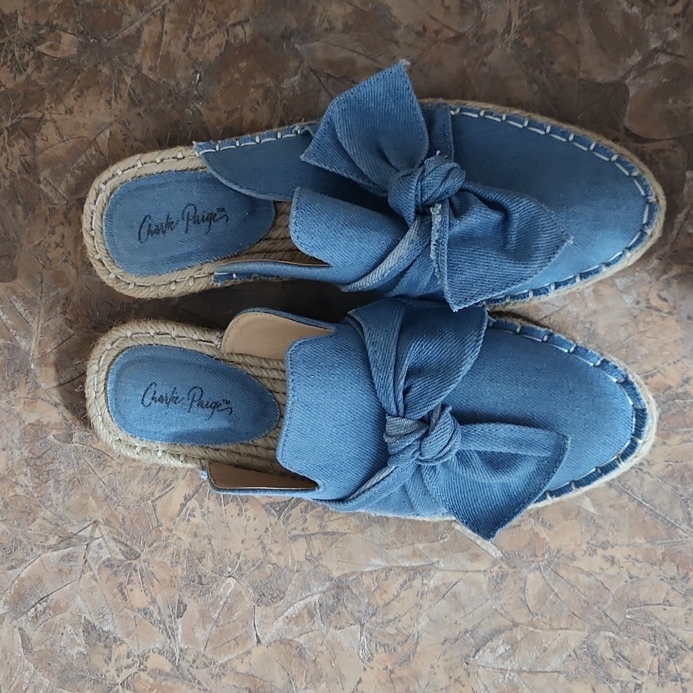 Charlie Paige Blue Denim Mules